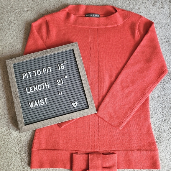 Tristan & Iseut merino wool bow sweater size small - Picture 8 of 10